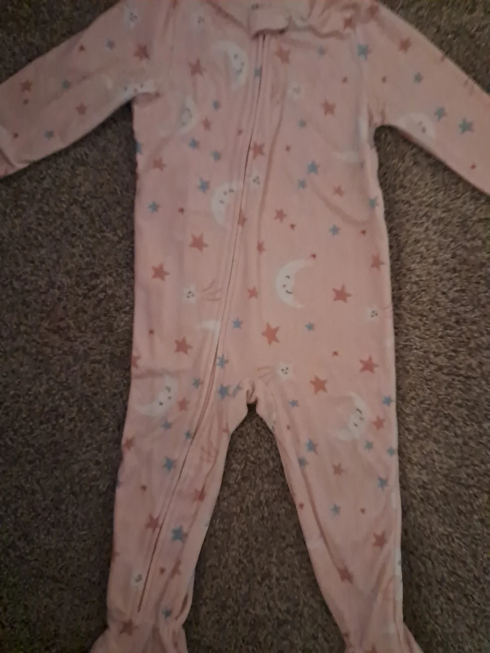 Carter's Pink Moon & Star Footed One-Piece Pajamas